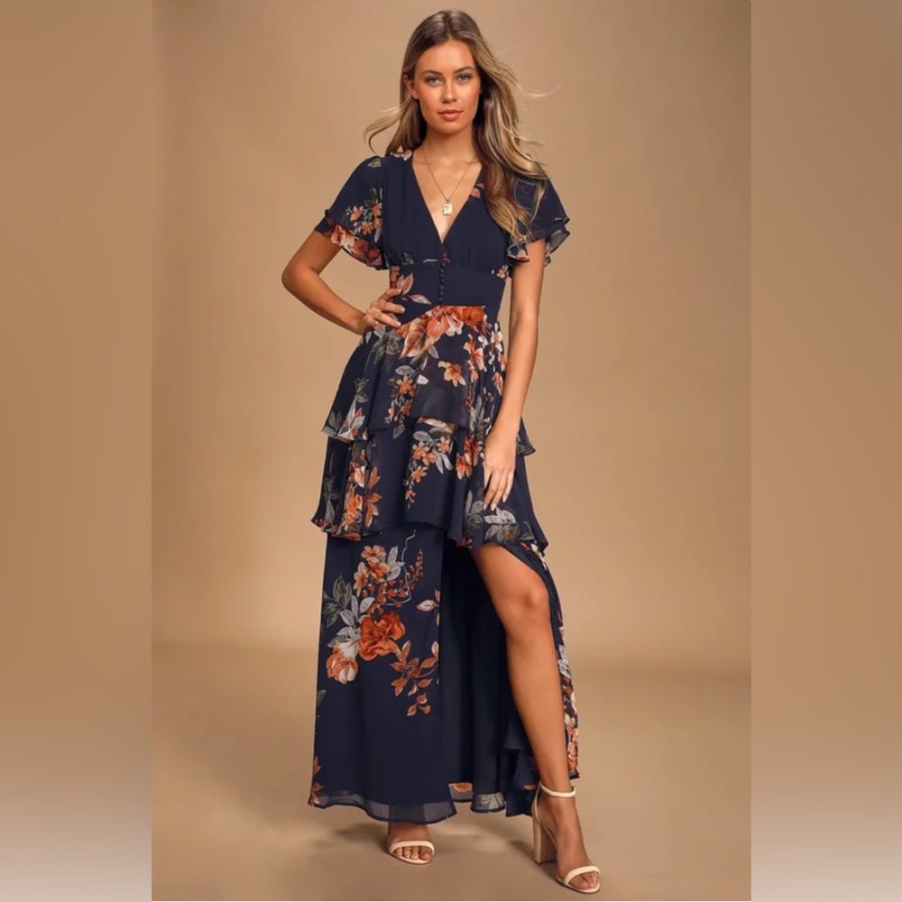 Navy Blue Floral Lulu dress